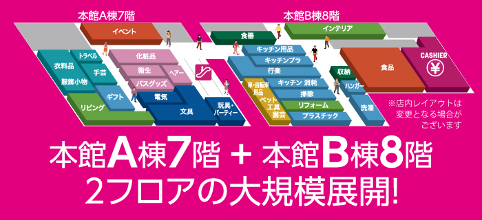 多慶屋公式サイト 本館a棟7階 B棟8階 ダイソー 多慶屋御徒町店 のご紹介