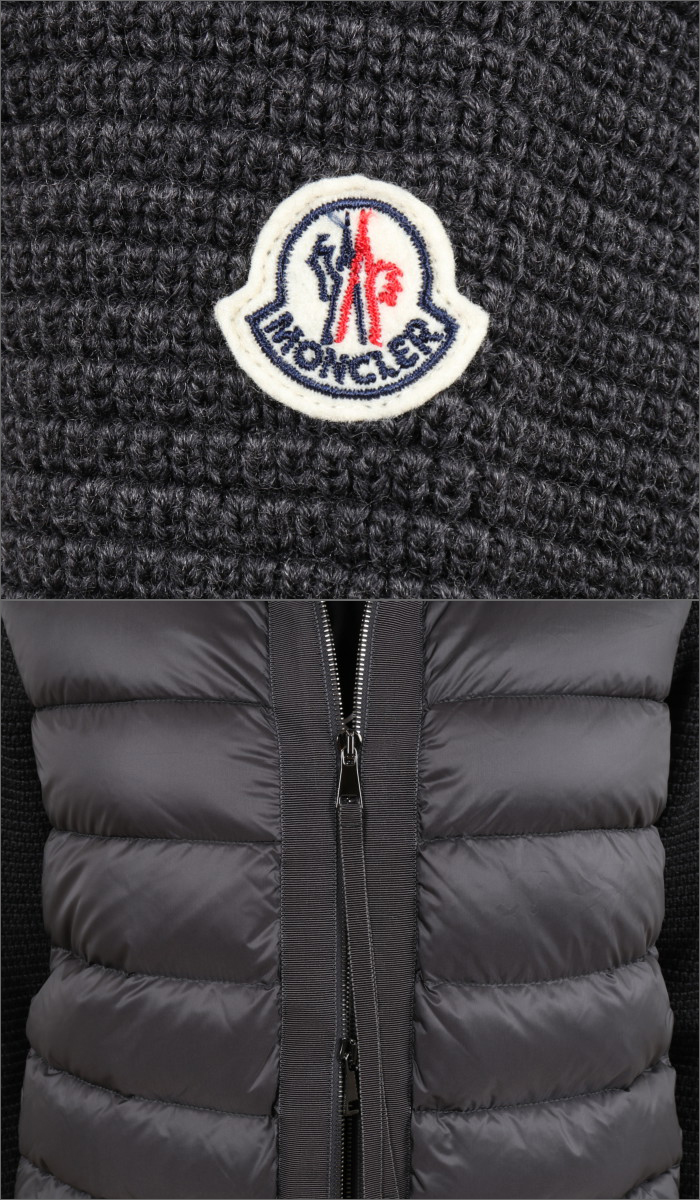 着丈53cmMoncler モンクレール　ニットとダウンのコンビカーディガン