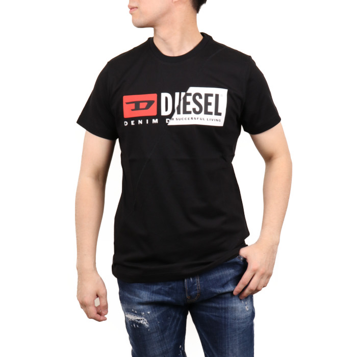 ディーゼル DIESEL メンズ クルーネック 半袖Tシャツ 00SDP1 900 ブラック【BK】2020sstshirtsco