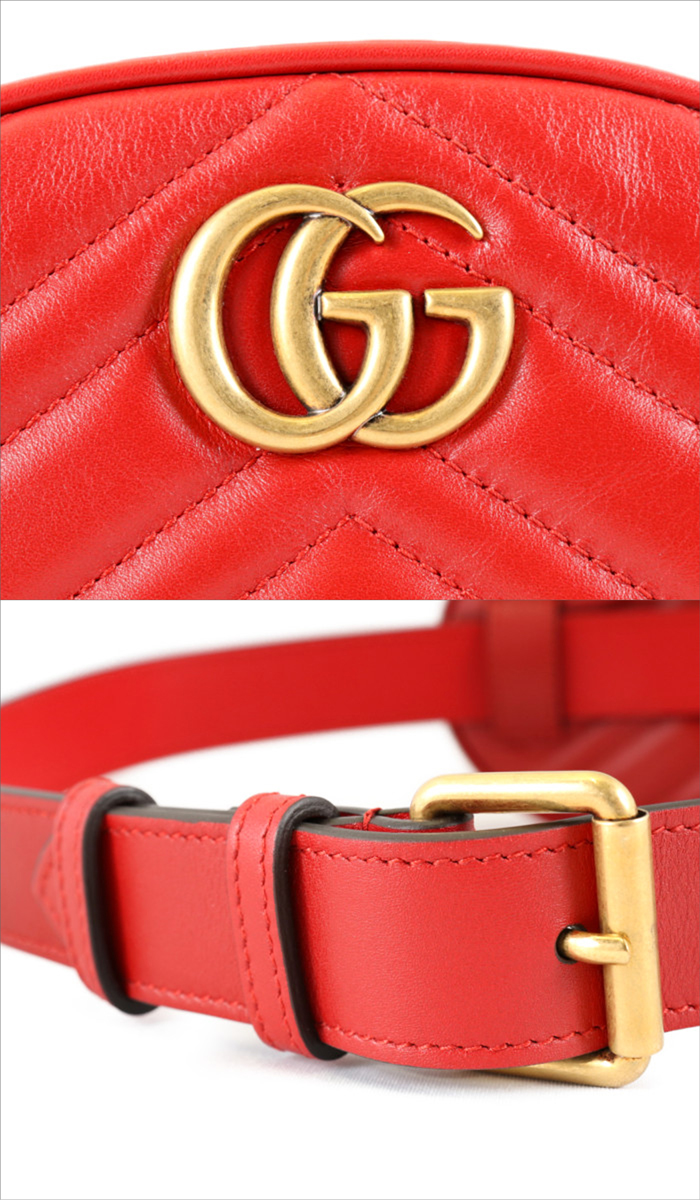 【送料無料!】グッチ GUCCI ベルトバッグ ボディバッグ GG MARMONT 476434 DSVRT 6433 レッド レディース【GGマーモント】