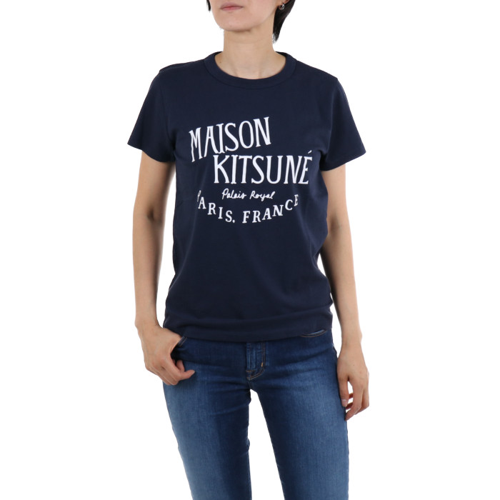メゾンキツネ MAISON　KITSUNE レディース　半袖Tシャツ AW00100  ネイビー【NV】