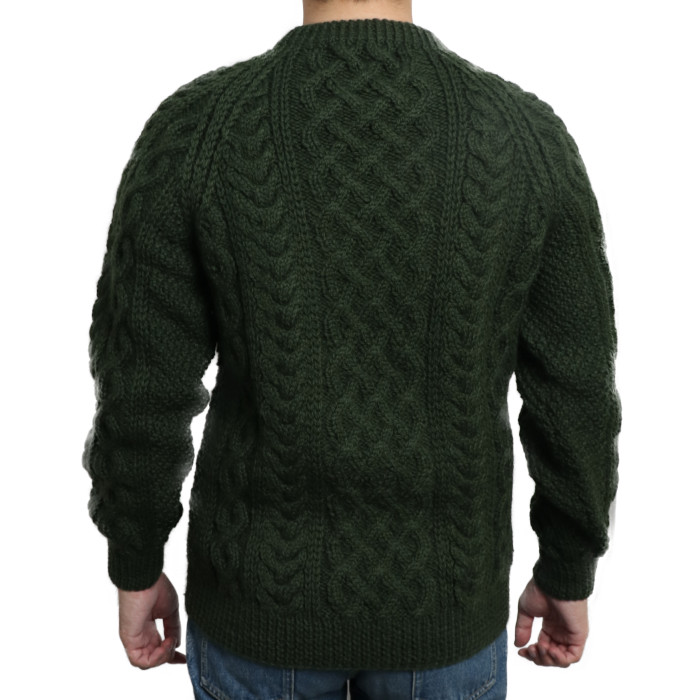 手編み】【1点もの】カントリーアランのラグラン袖セーター身幅…５０cm