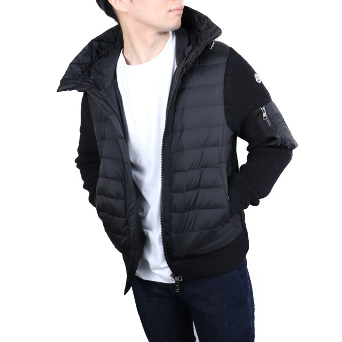 モンクレール MONCLER ニットダウンベスト MAGLIONE TRICOT GILET Lサイズ メンズ カーキ AB 257906