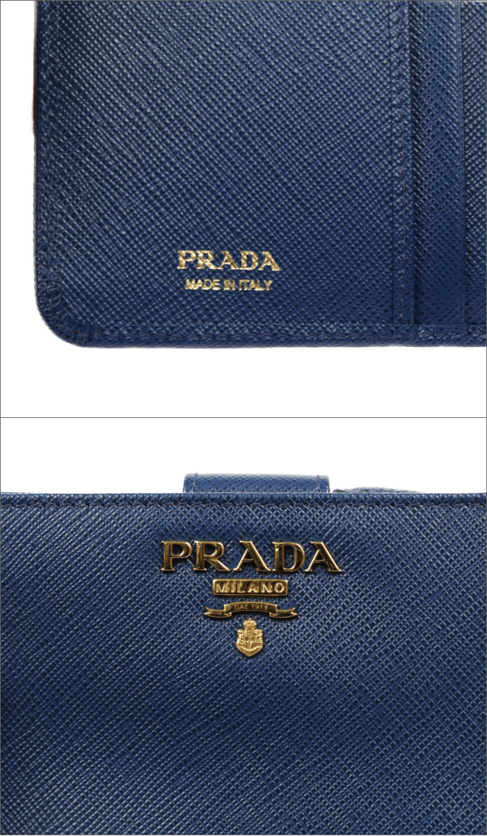 プラダ PRADA 二つ折り財布 小銭入れ付き 1ML225 QWA F0016 ブリエッタ レディース  BLUETTE