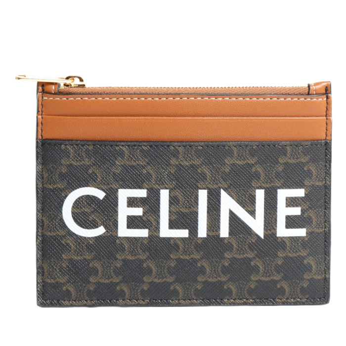 【送料無料!】セリーヌ CELINE パスケース 小銭入れ付き 定期入れ 10F67 2CQ6 04LU ブラウン ユニセックス　メンズ　レディース TAN