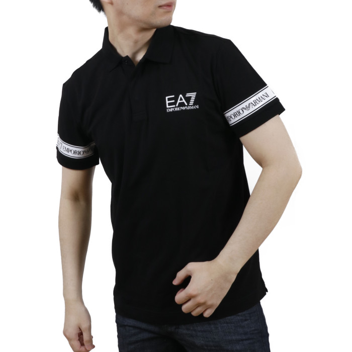 イーエーセブン EA7 メンズ 半袖 ポロシャツ 3KPF04 1200 ブラック【BLACK】