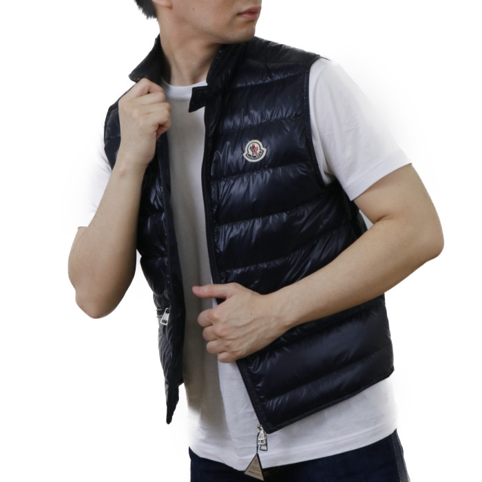 モンクレール MONCLER メンズ ダウンベスト GUI 1A10700 53029 776 ネイビー【NAVY】