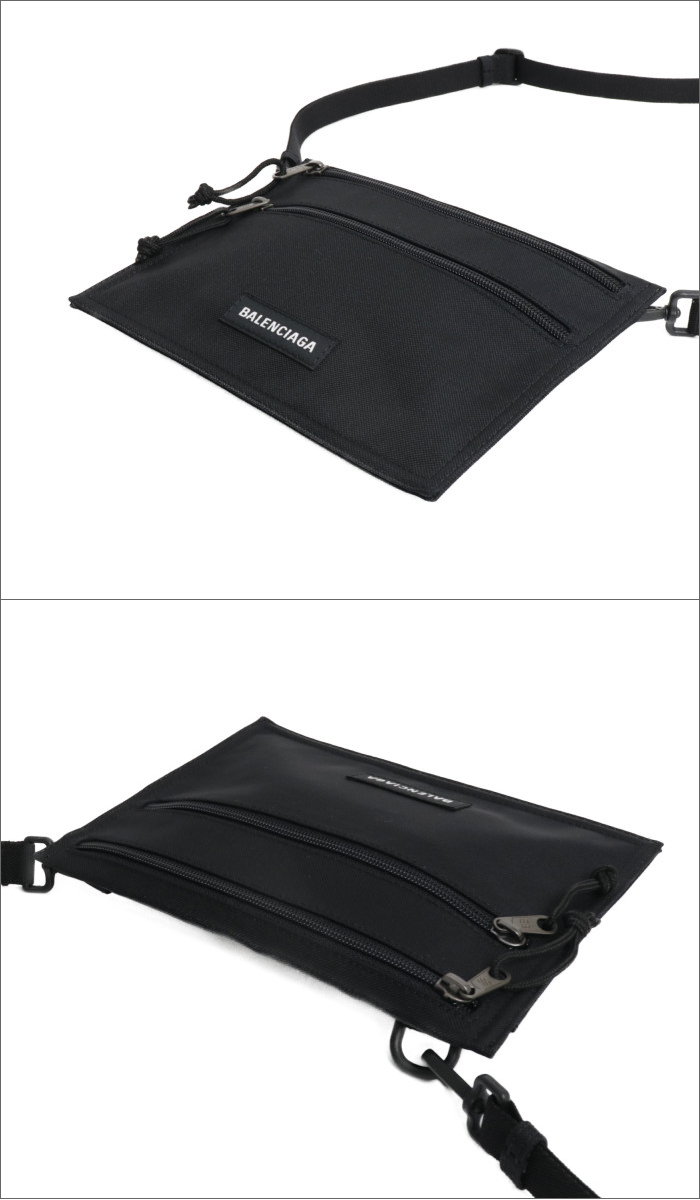 【送料無料!】バレンシアガ BALENCIAGA ショルダーバッグ クラッチバッグ サコッシュ EXPLORER エクスプローラー 618379 H753X 1000 ブラック メンズBLACK