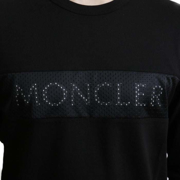 【送料無料!】モンクレール MONCLER メンズ 長袖 クルーネック Tシャツ 8D718 8D71810 8390T 999 ブラック【BLACK】 サイズ【XXL】