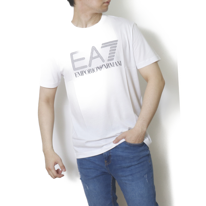 イーエーセブン EA7 メンズ 半袖 Tシャツ カットソー 3KPT81 1100  ホワイト【WHITE】