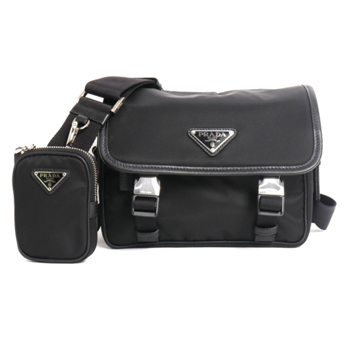 プラダ PRADA TESSUTO SAFFIANO ショルダーバッグ ポーチ付き 1BD334 064 F0002 NERO ブラック レディース