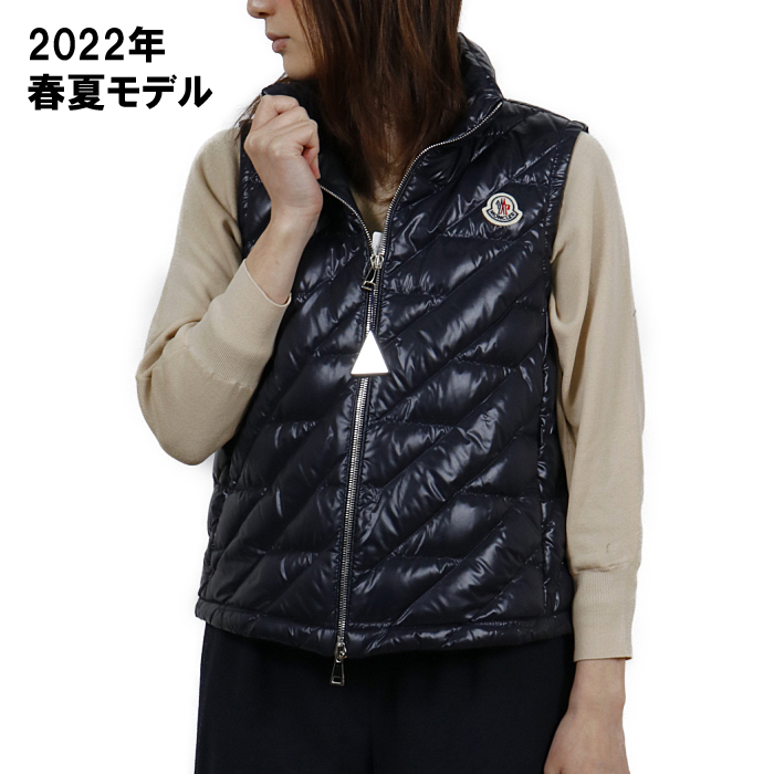 モンクレール MONCLER レディース ダウンベスト LECROISIC 1A00110 68950 742 ネイビー 【NAVY】