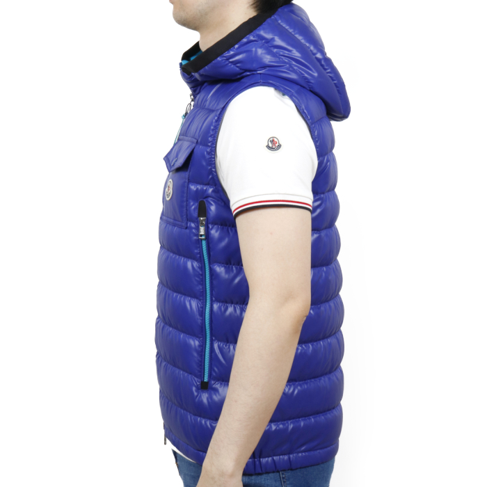 モンクレール MONCLER メンズ ダウンベスト RAGOT 1A00059 M1592 732 ブルー 【BLUE】