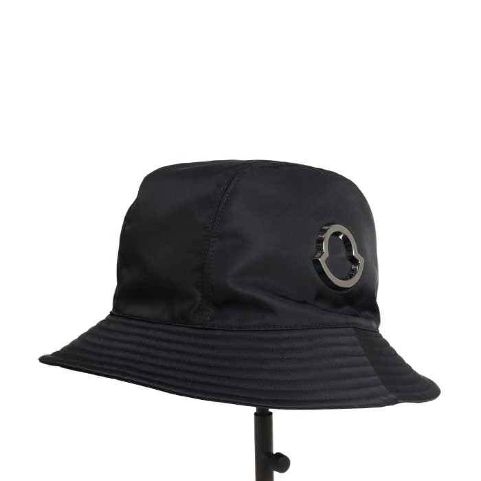 モンクレール MONCLER バケットハット 帽子 アイコンパッチ HAT 1A CA 3B00027 53803 999 BLACK ブラック レディース