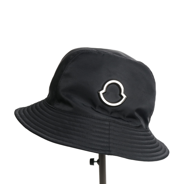 モンクレール MONCLER バケットハット 帽子 アイコンパッチ HAT Sサイズ 1A CA 3B00027 53803 999 BLACK ブラック レディース