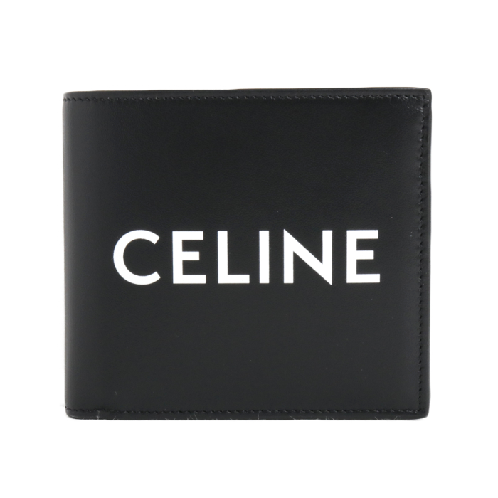CELINE セリーヌ 小銭入れ付き 二つ折り財布 10C87 3DME 38SI ブラック メンズ