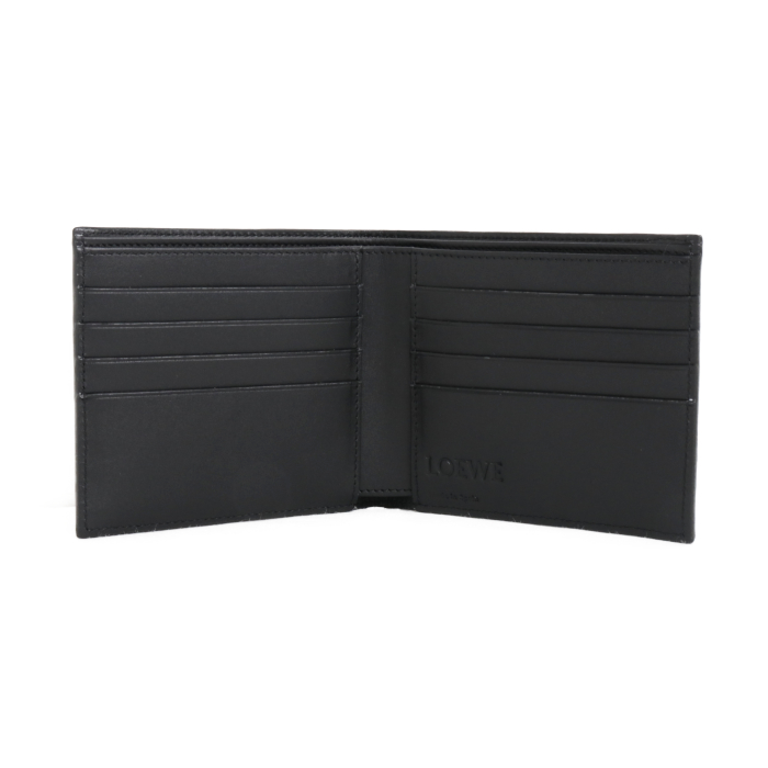 LOEWE ロエベ 二つ折り財布 リピートバイフォールドウォレット C499302X01 1100 ブラック メンズ