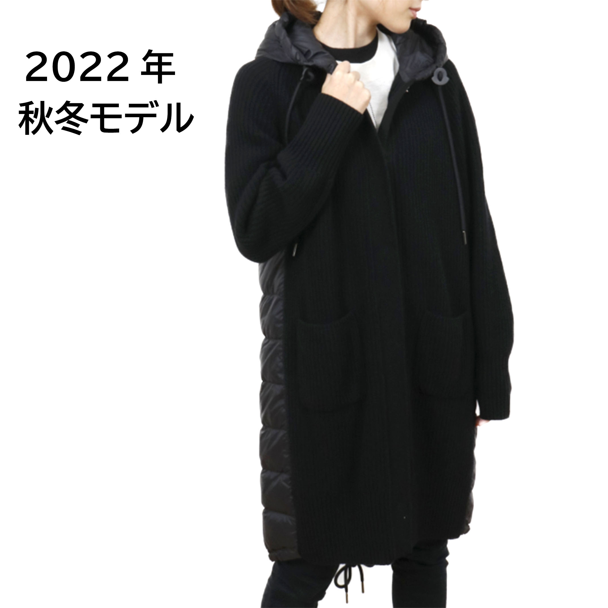 モンクレール MONCLER レディース ニット ダウンコート 9B00009 9B00009 M1131 999 ブラック【BLACK】 S