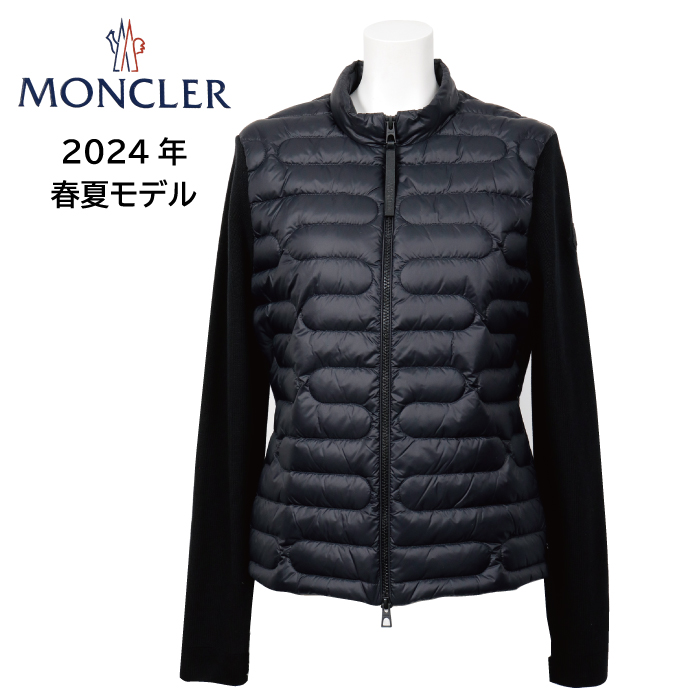 MONCLER  モンクレール レディース ダウン ジャケット ニット カーディガン 9B00028 M1367 ブラック BLACK 黒 サイズS