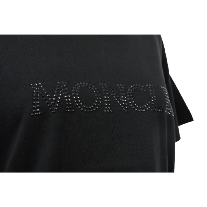 MONCLER モンクレール レディース カットソー Tシャツ 半袖 8C00014 829HP ロゴ 黒 ブラック 【BLACK】サイズS
