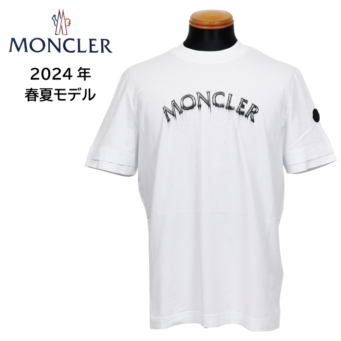MONCLER  モンクレール メンズ カットソー Tシャツ 8C00002 89A17 ホワイト WHITE 白 （選べるサイズS-XXL）