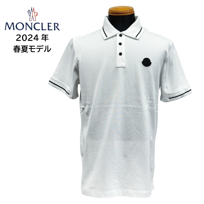 MONCLER モンクレール メンズ ポロシャツ 8A00001 89A16 ホワイト WHITE 白 半袖