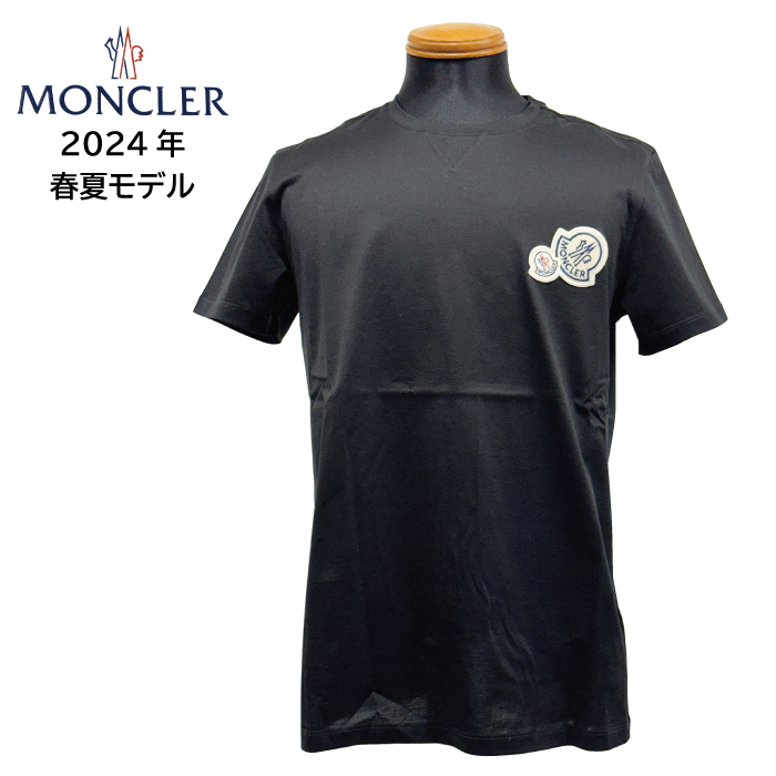 MONCLER モンクレール メンズ Tシャツ 半袖 カットソー 8C00058 8390Y ブラック BLACK 黒 サイズS