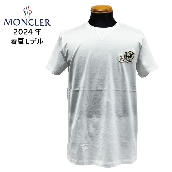 MONCLER モンクレール メンズ Tシャツ 半袖 カットソー 8C00058 8390Y ホワイト WHITE 白 サイズS