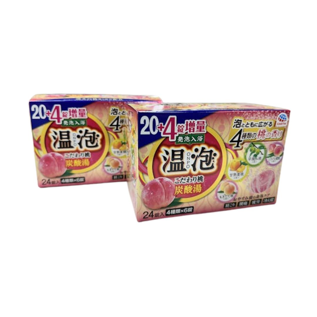 【送料無料】温泡(ONPO) 入浴剤タブレット こだわり桃炭酸湯 透明 20個入り×２箱セット 桃の香り