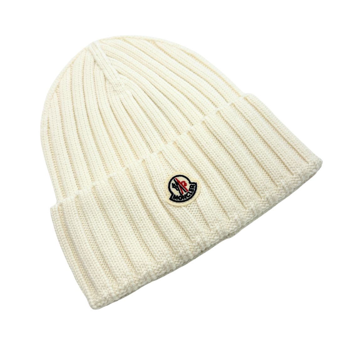 MONCLER モンクレール レディース ニットキャップ ビーニー 3B00036 A9327 ホワイト WHITE 白 帽子 ニット帽 冬 ユニセックス