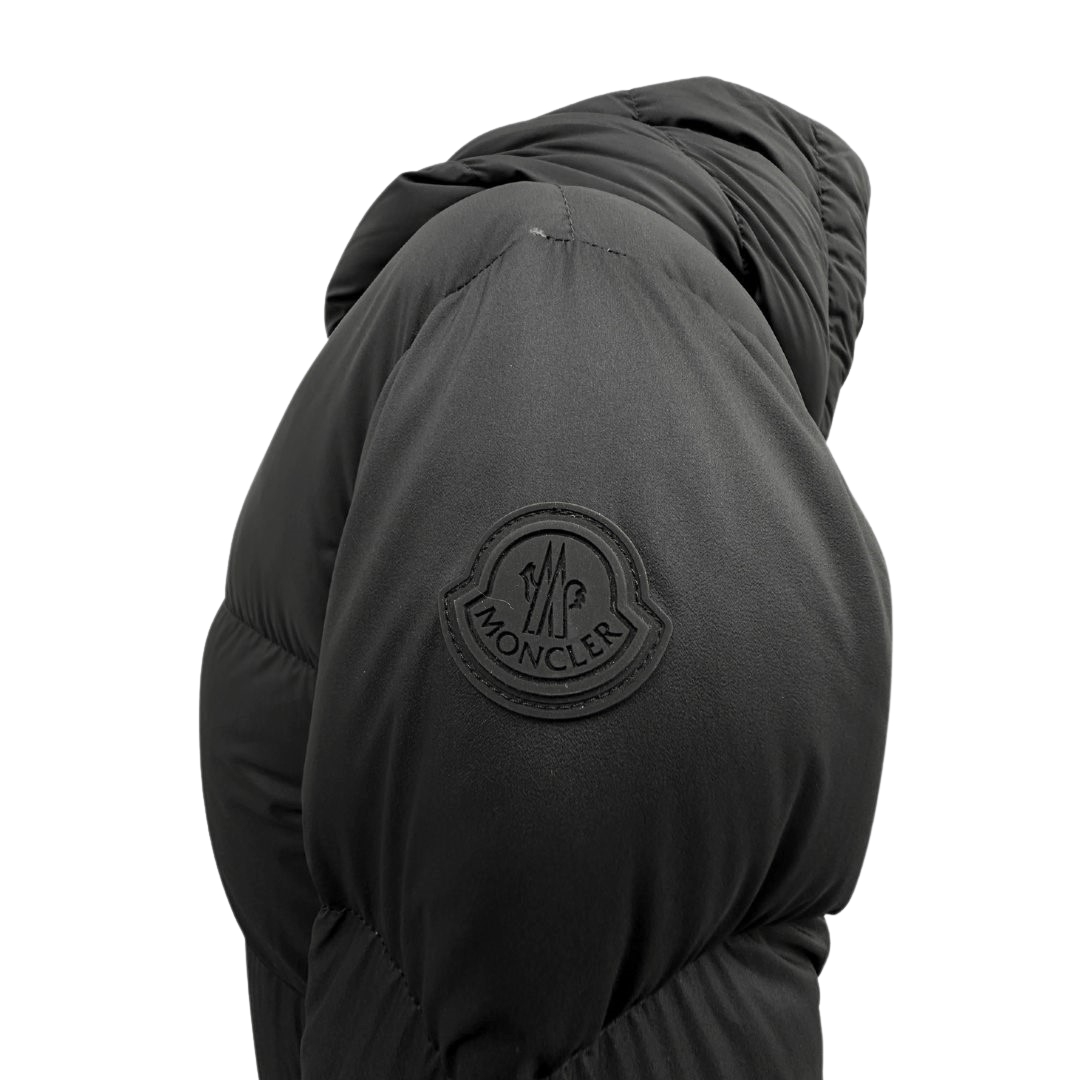 MONCLER モンクレール ARREDOUN アレドゥン レディース ダウンジャケット 1C00004 596K7 ブラック BLACK 黒 サイズ1 アウター ロゴパッチ フード付き