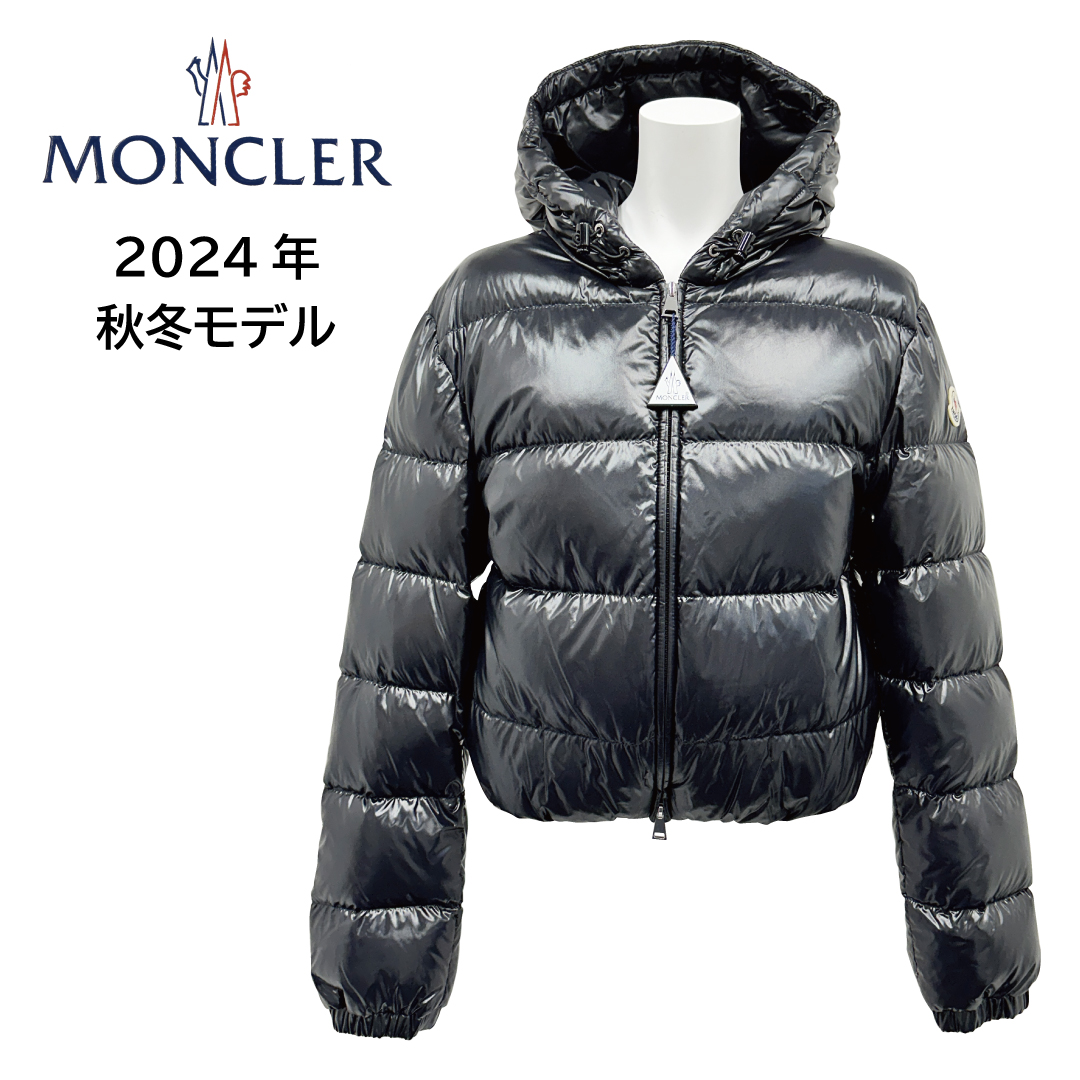 MONCLER モンクレール BAYARD ベイヤード レディース ダウンジャケット 1A00083 5963V ブラック BLACK 黒 サイズ1 アウター ロゴパッチ フード付き ショート丈