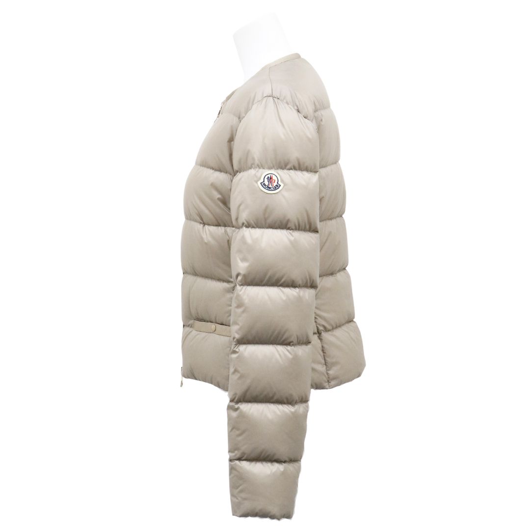 MONCLER LAURINE モンクレール ロリーン レディース ショートダウンジャケット 1A00101 595FE ベージュ BEIGE サイズ1 アウター ロゴパッチ