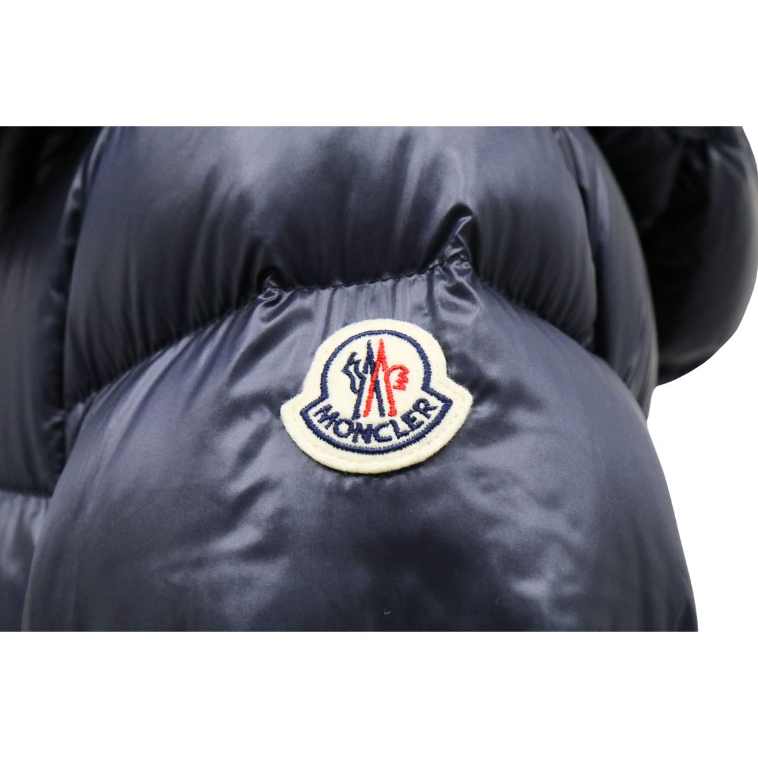 MONCLER SUYEN モンクレール スイエン レディース ダウンジャケット 1B200000 53052 ネイビー NAVY 紺 サイズ1 アウター ロゴパッチ フード付き Aライン