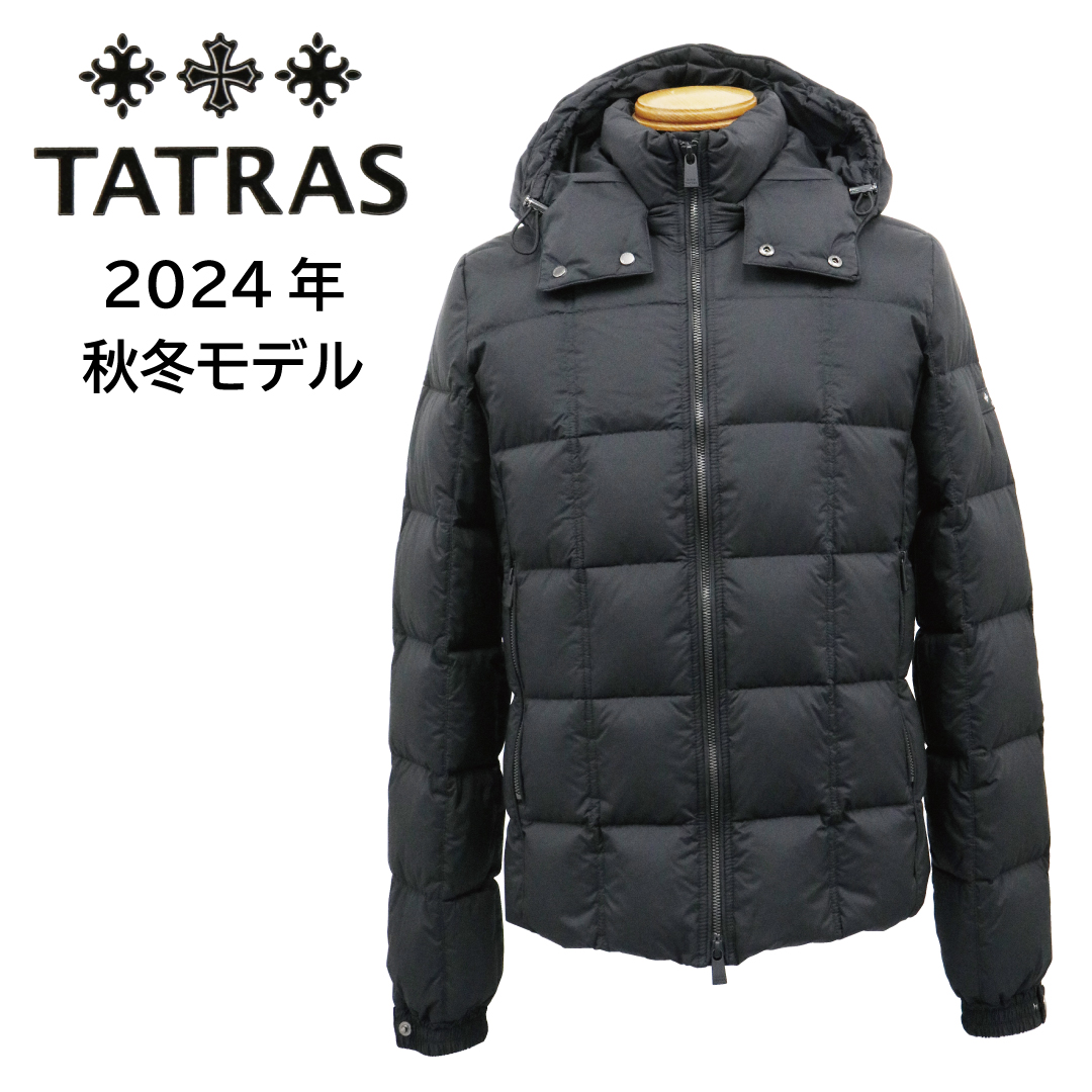 TATRAS GESSO タトラス ジェッソ メンズ ダウンジャケット MTAT24A4841-D ブラック BLACK 黒 タイトシルエット スリム フィット フード着脱