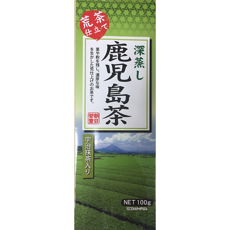 日本茶深蒸し緑茶荒茶仕立て深蒸し鹿児島茶100g