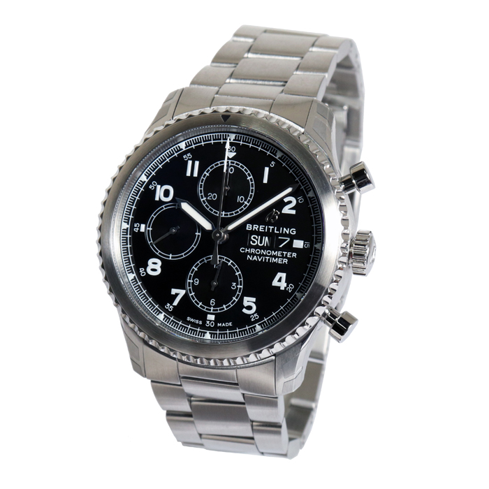 ブライトリングA118B-1PSSメンズ腕時計ナビタイマー8クロノグラフ43